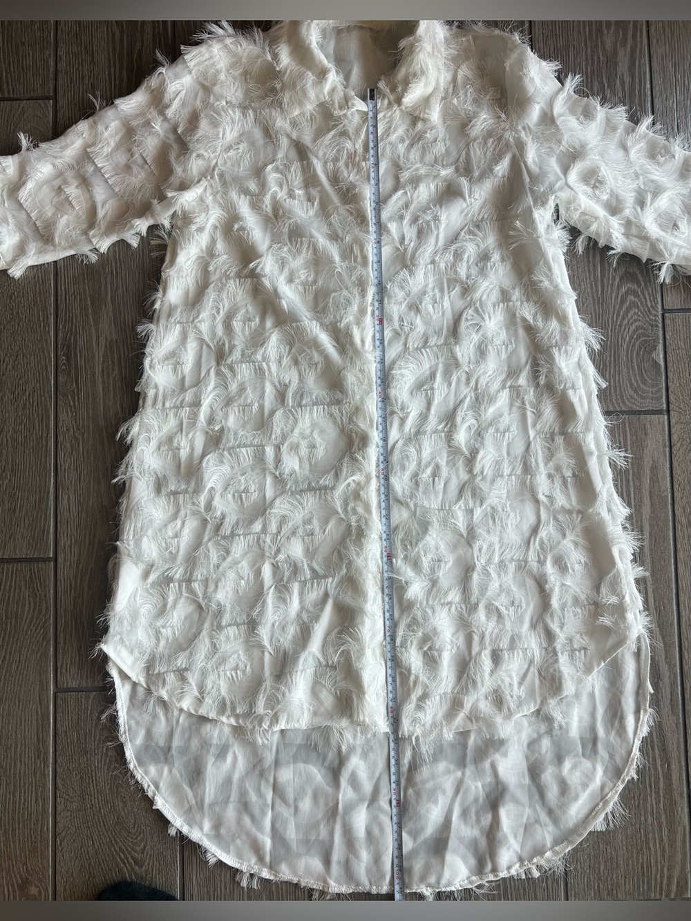 White Feathered Women's Swim Suit Cover-Up Dress NWOT Size Small - Picture 10 of 14